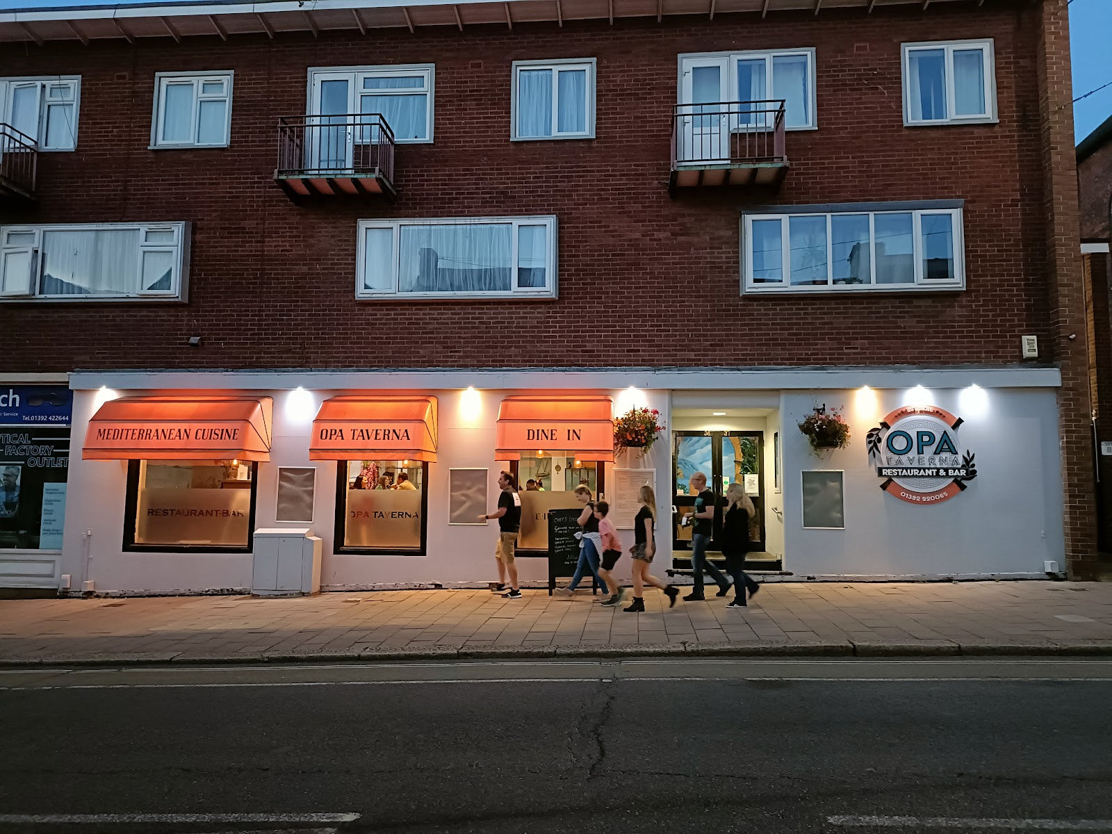 Opa Taverna storefront, South Street, Exeter