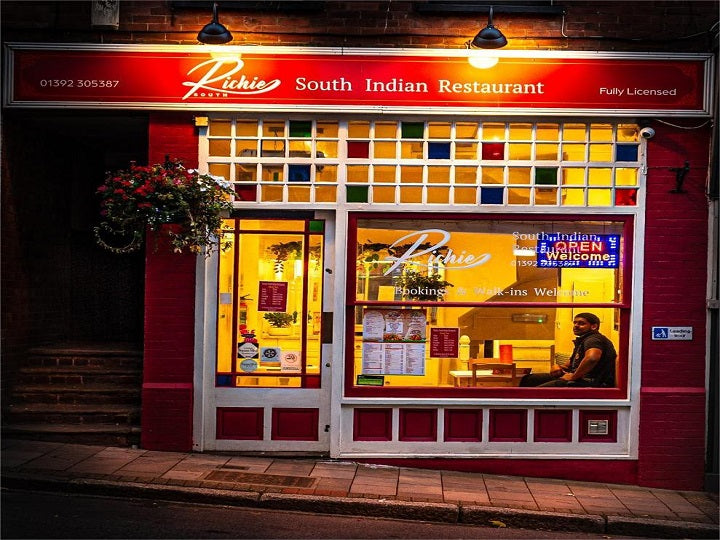 Richie's South Indian Restaurant storefront, North Street, Exeter